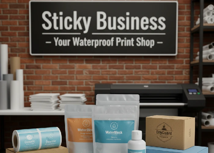 Waterproof packaging solutions from sticker printing shop near me