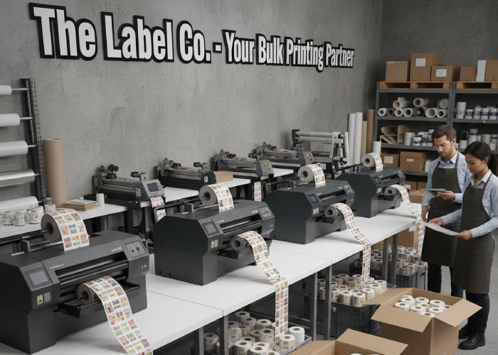 Bulk label printing services from sticker printing shop near me