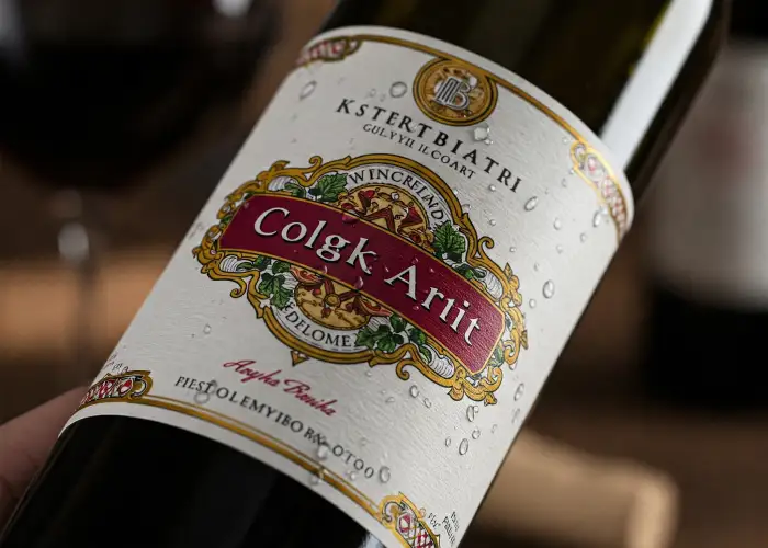 Custom sticker printing adds premium branding to wine bottles