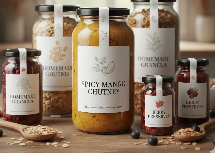 Custom Food Labels for glass jars.