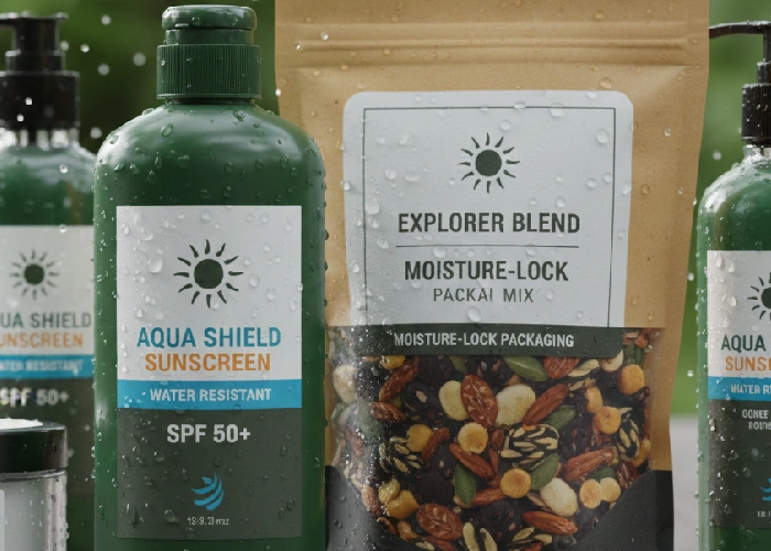 Moisture-resistant product packaging stickers.