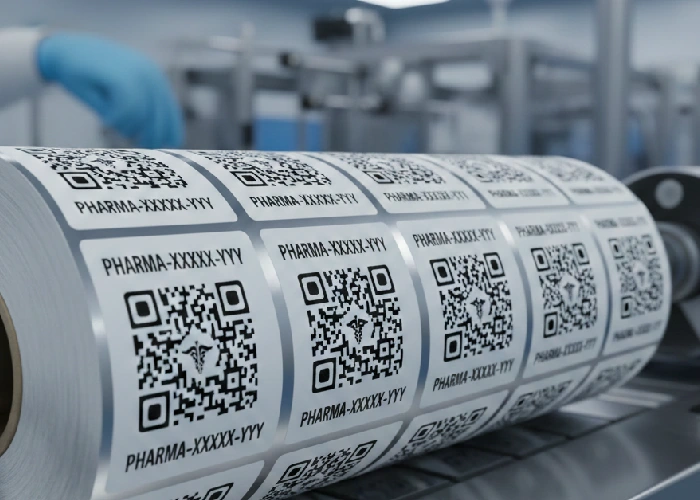 QR code labels with serialized printing for pharma