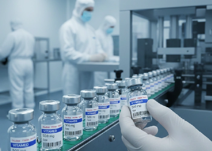 Precision Pharmaceutical Label Printing for medical vials.