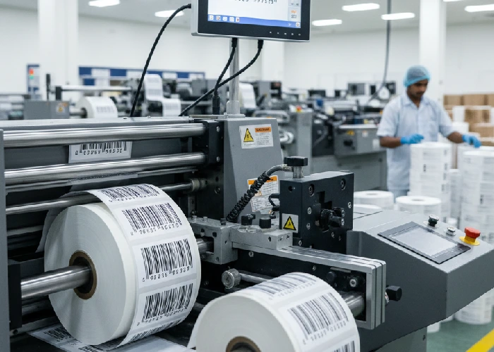 High-quality barcode label manufacturers Chennai facility process.