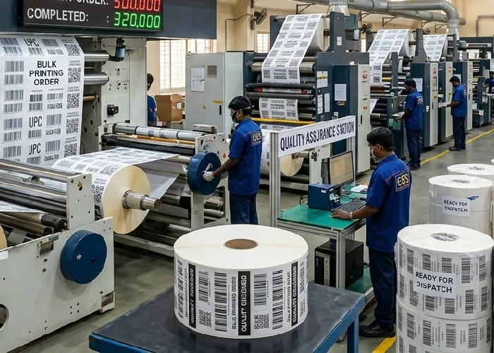 Professional Barcode Label Manufacturers Chennai producing bulk printing orders.