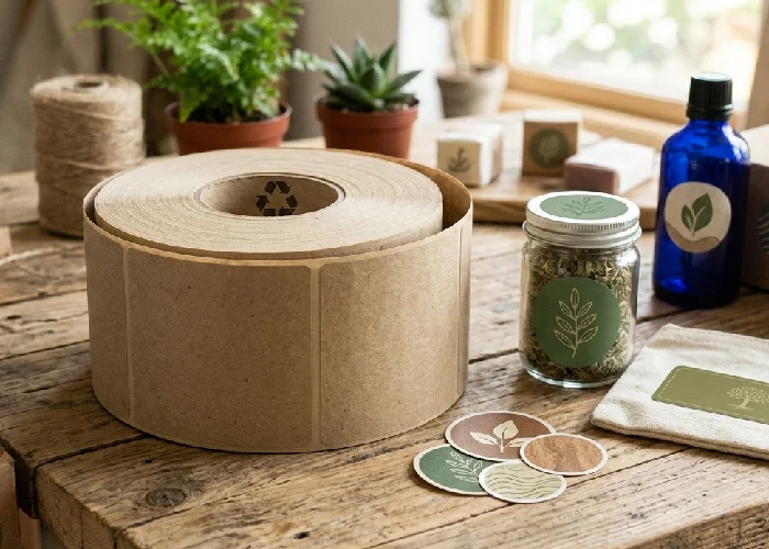 Eco-friendly Sustainable Self-Adhesive Labels and durable stickers for business.