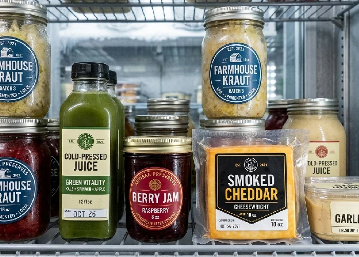 Moisture-resistant custom food labels for cold storage